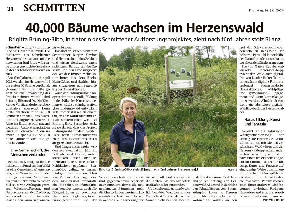 40.000 Bäume wachsen im Herzenswald